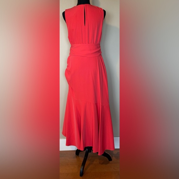 Sachin + Babi Crepe Flare Midi Dress in Coral Pink New Size US 10 - Picture 5 of 9